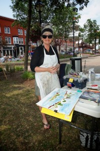 artiste peintre dans le parc public vieux saint-jean-sur-richelieu