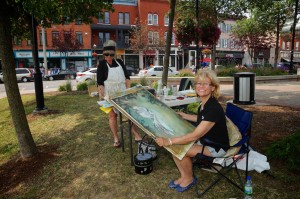 Deux artistes peintres dans le vieux Saint-Jean