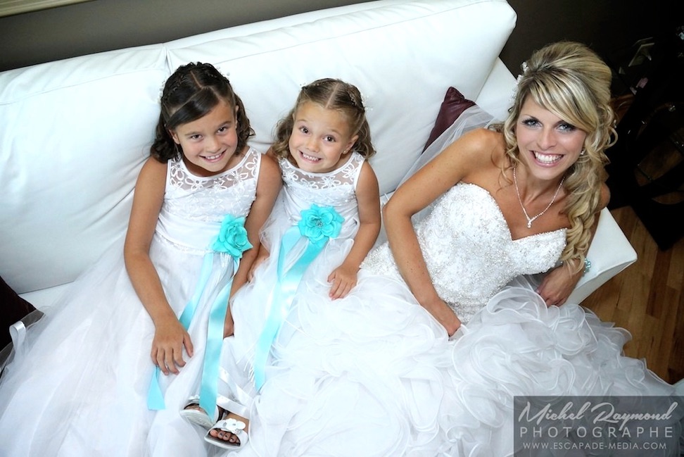 les bouquetières avec la futur mariée Vanessa