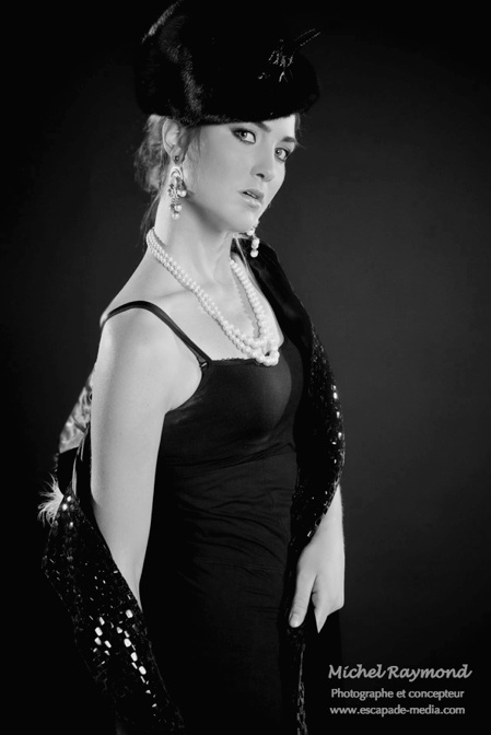 Photo en studio glamour noir et blanc