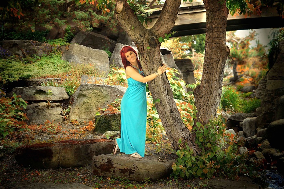 belle photo femme au jardin botanique de montréal