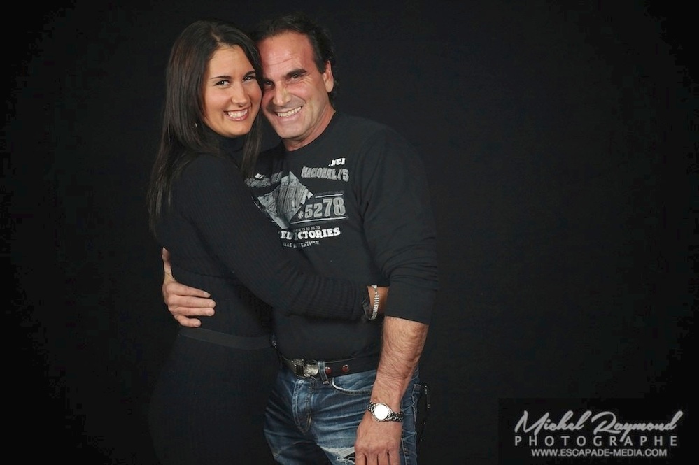 fille et père en studio
