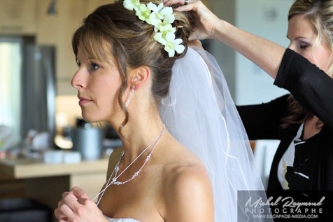 couronne de fleur de la mari&eacute;e Sophie