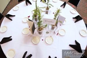 table de r&eacute;ception vue de haut